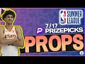 NBA SUMMER LEAGUE Player Prop Picks / Bets [PRIZEPICKS +Underdog] for WEDNESDAY, JULY 17th 2024