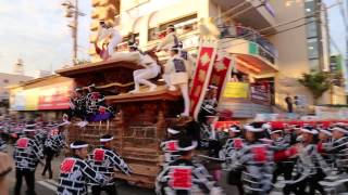 岸和田だんじり祭り 2014(平成26年度) カンカン場 堺町 初回やりまわし