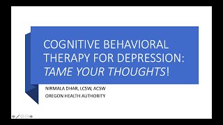 Depression in Older Adults / Cognitive Behavioral Therapy