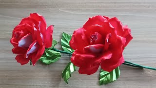 How to make a very pretty rose out of satin ribbons || DIY