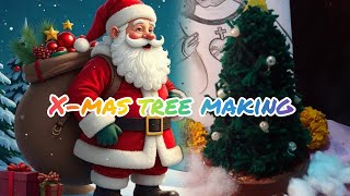 বড়দিন স্পেশাল ক্র্যাফট🎄🎄।Christmas tree making 🎅🎅please subscribe 🙏🙏💐