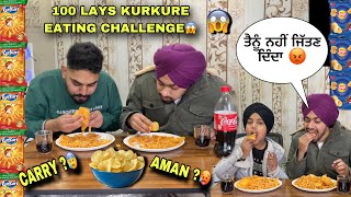 100 KURKURE LAYS EATING😱CHALLENGE WITH FRIENDS😳SARE HAIRAN REH GYE🤯EH UMEED NHI C