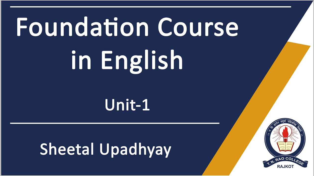 B.Com Sem-5 Foundation Course In English Unit-1 - YouTube