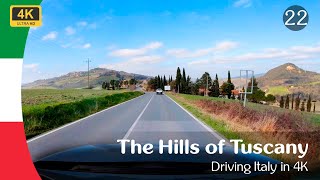 Tuscany scenic drive in 4k From San Gimignano to Pisa.