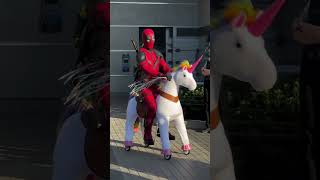 Ride a PonyCycle Unicorn 🦄 like Deadpool did at Disneyland! Let's share the joy and happiness! 🍀