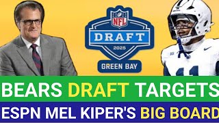 Chicago Bears Draft Targets From ESPN Mel Kiper’s 2025 NFL Draft Big Board Mel kiper,s 2025 news