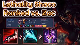 Lethality Shaco vs. Zac - S12 Smurfing in Plat [League of Legends] Full Gameplay - Infernal Shaco