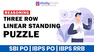 Three Row Linear Standing Reasoning Puzzle for Sbi PO IBPS PO IBPS RRB PO in Hindi