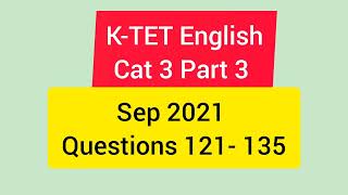 KTET Cat 3 Part 3 English