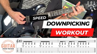 Downpicking Speed Workout - Metal Guitar Exercise on E Power Chord (60-120 BPM Play Along)