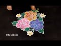 மாசி மாதக்கோலம் 2🌹 ரோஜாப்பூ கோலம் 🌹 5x3 dots s4sexplores simpleflowerkolam rosekolam dailykolam