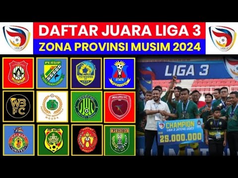 DAFTAR JUARA LIGA 3 ZONA PROVINSI MUSIM 2024 | JADWAL LIGA 3 NASIONAL ...