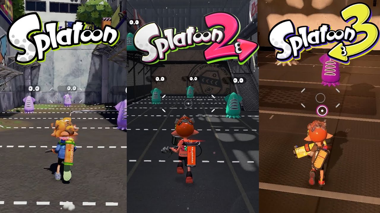 Splatoon 1, 2, And 3 All Subs And Specials Comparison - YouTube