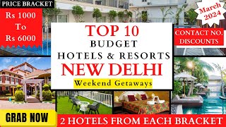 TOP 10 Budget Hotels And Resorts In NEW DELHI | Rs 1000 To 6000 | Best Stays | Latest Price