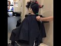 wet long to short haircut