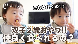 【双子2歳VLOG】おやつタイムが可愛すぎて悶絶！ゲームでまさかの喧嘩勃発？ / 双子と僕