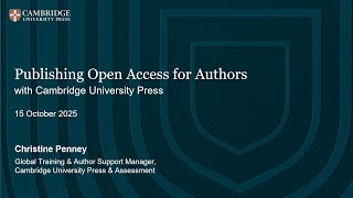 Publishing Open Access Overview for Authors - October 2025