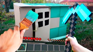 Minecraft in Real Life POV RTX ~ DIAMOND NOOB HOUSE  Realistic Minecraft Texture Pack Challenge