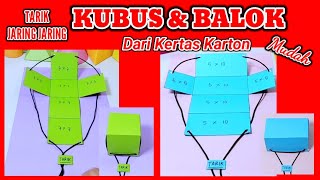 Cara Membuat Jaring Jaring Kubus Dan Balok Dari Kertas Karton Yang Ditarik Dengan Tali