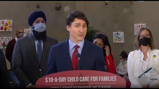 PM Justin Trudeau announces child-care agreement with Ontario – March 28, 2022