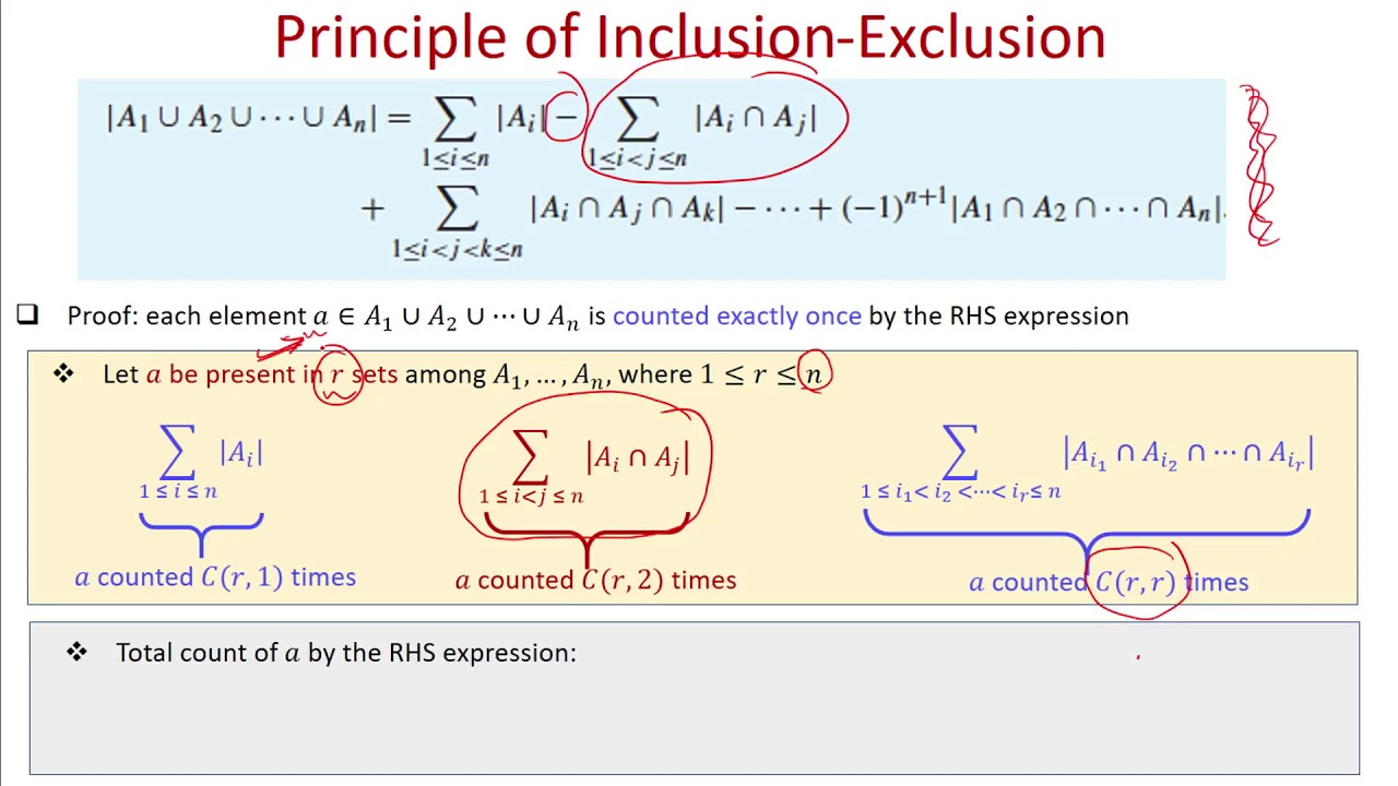 Lec42 Counting Using Principle Of Inclusion-Exclusion - YouTube