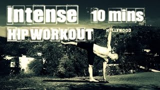 Hollywood Yoga Workouts -  No 19 - 12 mins/Music  - Level Intense hip workout