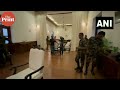 sri lankan military personnel guard the prime minister s chair in his office in colombo