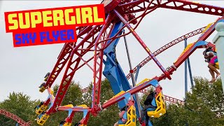 Supergirl: Sky Flyer at Six Flags New England *On Ride POV*