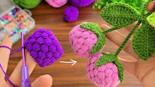 Make MONEY with This SUPER EASY Crochet Raspberry Blackberry Keychain Making.🥰 Sell and gift.