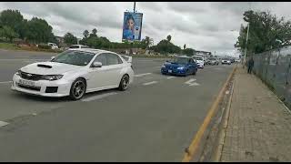 Subaru, Chev leaving car meet to convoy for Brunch Run 2021 - Scoobynation