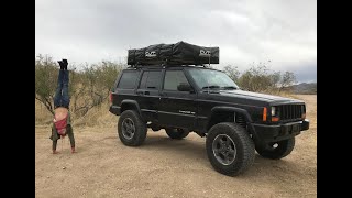 2001 Jeep Cherokee Cascadia CVT Roof Top Tent Setup