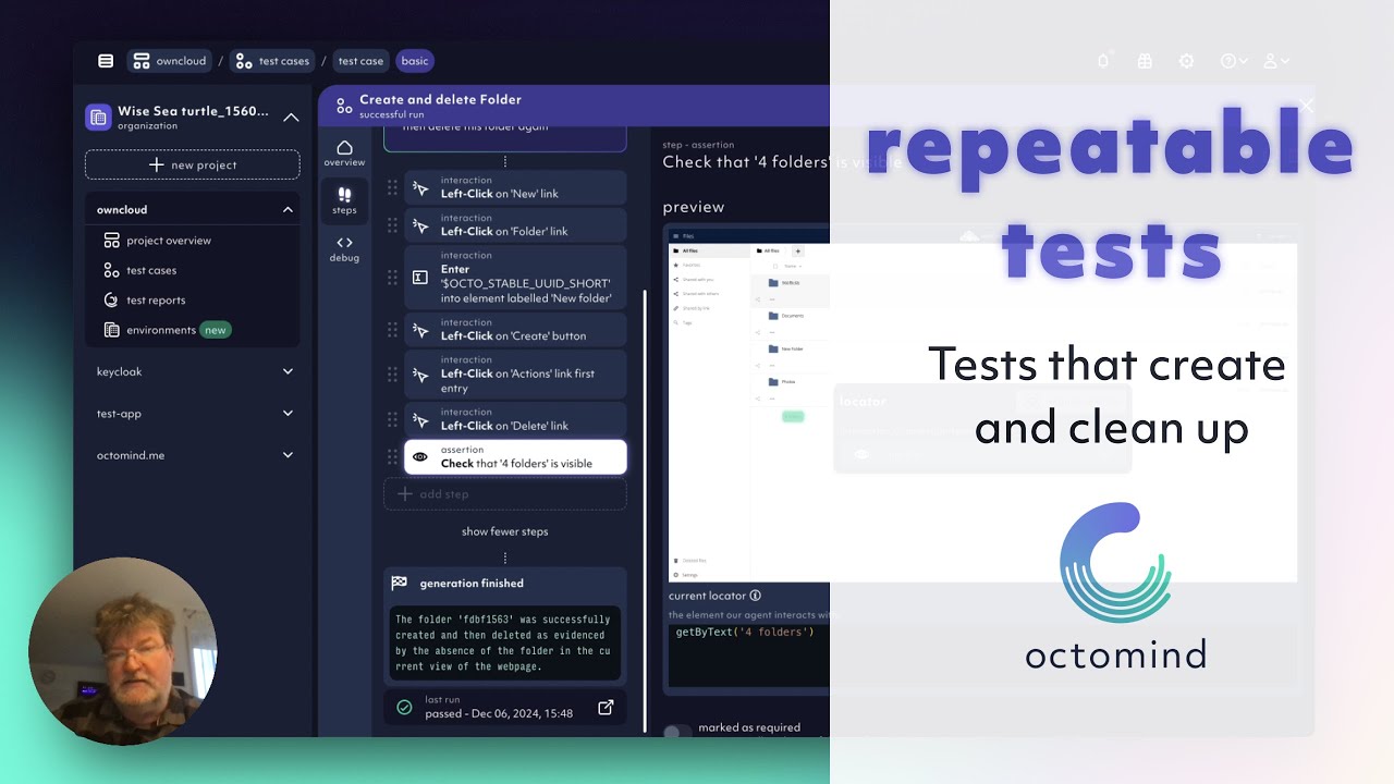 Create Repeatable Tests With Octomind Test That Clean Up After