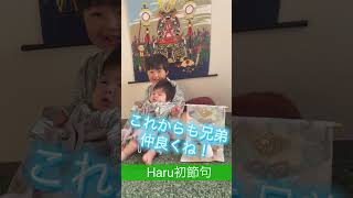 【初節句】赤ちゃん 生後4ヶ月 仲良し兄弟 こどもの日 【First Festival】Baby, 4 months .good friends, brothers, Children's Day