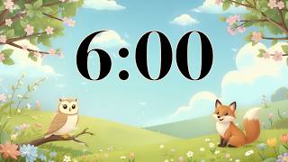 6 Minute Spring Timer | Cute Animals & Calming Acoustic Music for Study, Homework, & Classrooms