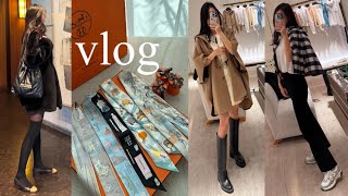 vlog_ 소나무 취향의 에르메스 최애 트윌리 4종 하울🧡, 루이비통 ss25 스타일링 클래스👗👡👜, 프라다 코트 언박싱, 빱이와 방학 주간 일상👦🏻, 신라호텔 에스 멤버쉽