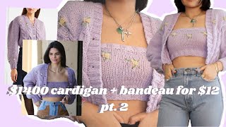 $1400 Kendall Jenner knit cardigan + bandeau for $12 FINAL REVEAL pt.2 | knitting recreation pattern