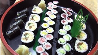 太巻き・鉄火巻き・かっぱ巻きの巻き方～盛り付け　寿司屋の仕込み How To Make Sushi Rolls