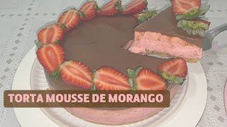 Torta Mousse de Morango: ótima opção para festa Natalina  🎄e de fim de ano✨! Ficou PERFEITA!