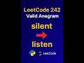 LeetCode 242 Valid Anagram in Python | Easy Coding Tutorial for Beginners