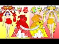 WEDDING DRESS: Red Pregnant VS Yellow Pregnant - Barbie Makeover Handmade - DIY Arts & Paper Craft