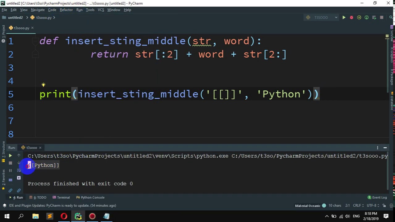 How To Insert A String In The Middle Of A String In Python - YouTube