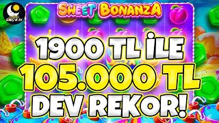 🍭 Sweet Bonanza 🍭1900 TL Çok Küçük Kasa ile En Büyük Vurgunum! | 50X 100X Havada Uçuştu! | Big Win