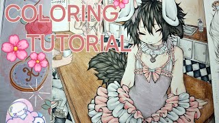 Coloring Tutorial!🌸🎨🖍 (colored pencils)