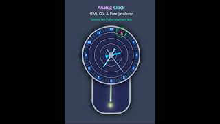 Analog Clock Using HTML CSS & JavaScript🔥 #shorts #shortsvideo #ytshorts
