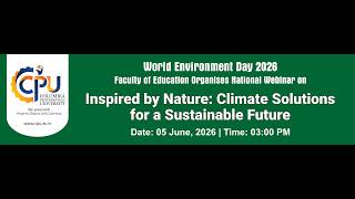 National Webinar on "Inspired by Nature: Climate Solutions for a Sustainable Future"