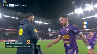 Dean James vs PSV Eindhoven • Cetak 1 Assist \u0026 Main 87 Menit • Piala KNVB 2025