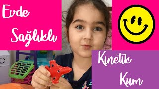 EVDE SAĞLIKLI KİNETİK OYUN KUMU YAPTIM :) - DIY ( I made healthy kinetic play sand at home )