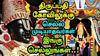 திருப்பதி கோவிலுக்கு செல்ல முடியாதவர்கள் இந்த கோவிலுக்கு செல்லுங்க செல்வம் கொழிக்கும்.! Thirupati