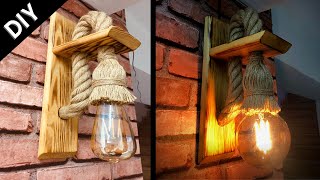 MAKE A WOODEN RUSTIC WALL LAMP FOR $10 / SIMPLE AND COOL / DIY