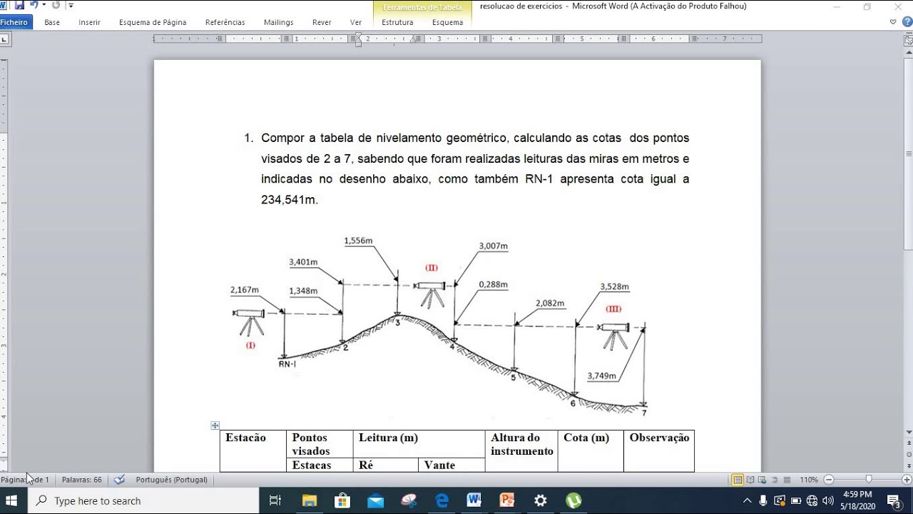 Cálculo De Cotas No Nivelamento Geométrico - YouTube